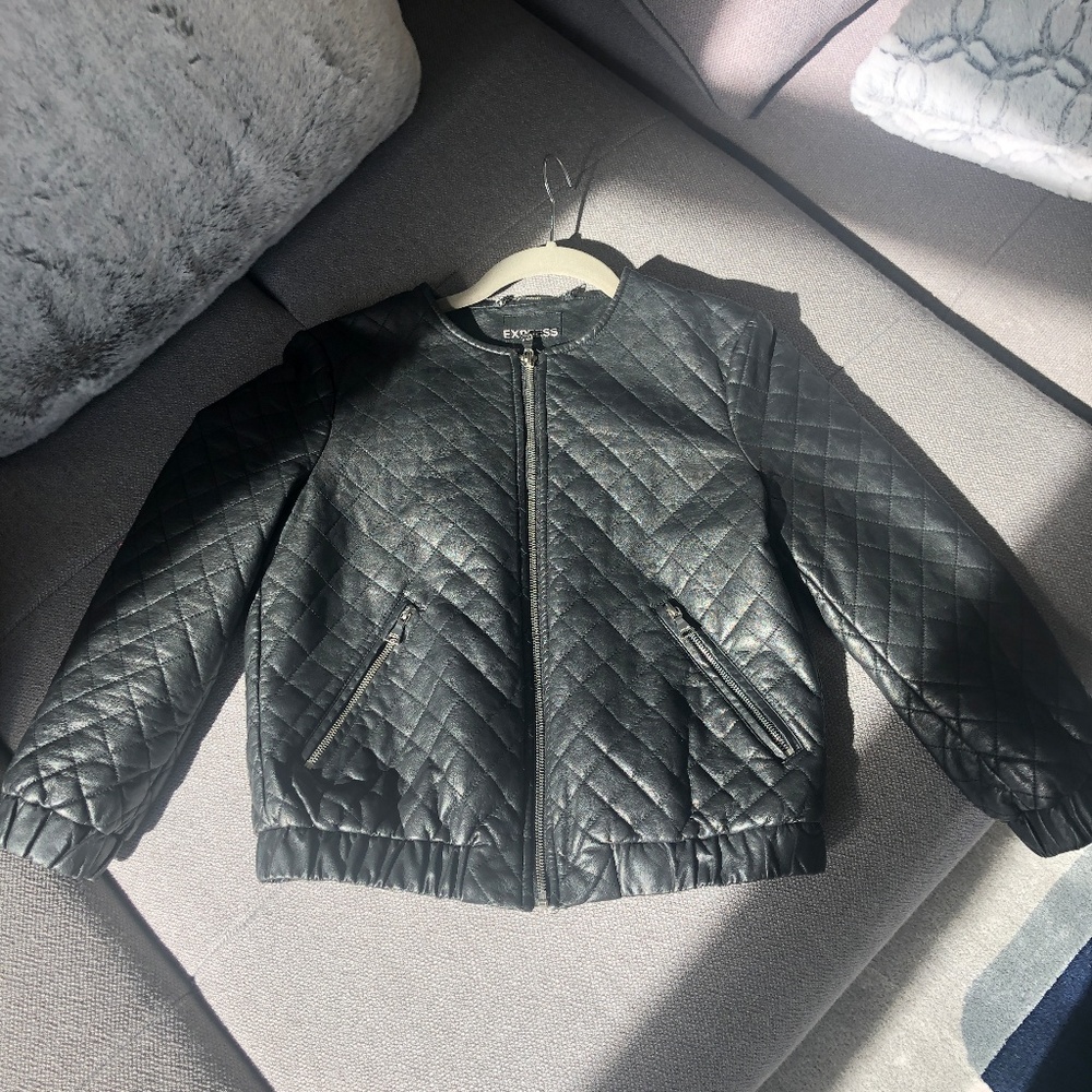 VEGAN LEATHER JACKET BLCK